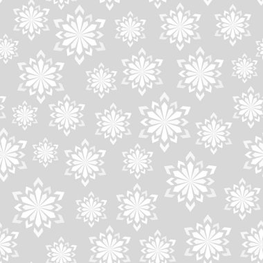 Kış seamless modeli. Gri bir arka plan üzerinde kar taneleri.