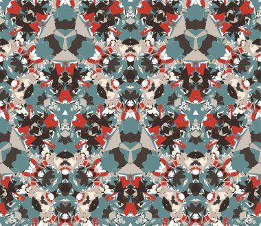 Vintage seamless modeli. Dikişsiz desen soyut öğeler beyaz arka plan üzerinde bulunan renk oluşur. Doku, desen ve sanatsal kompozisyonlar için tasarım öğesi olarak yararlı.