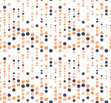 Dikişsiz desen beyaz zemin üzerinde. Bir dalga şekli vardır. Renkli yuvarlak şekil geometrik öğelerden oluşur. Doku, desen ve sanatsal kompozisyonlar için tasarım öğesi olarak yararlı.