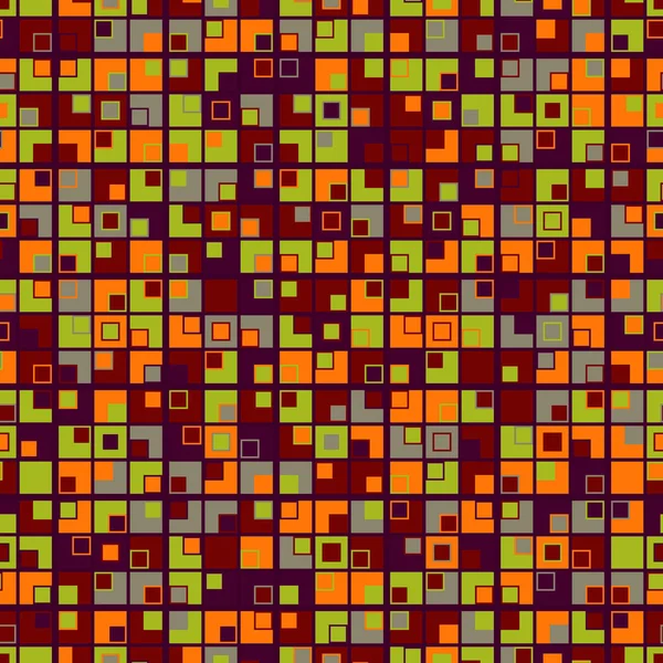 Geometrická Mozaika Vzor Bezešvé Barvě Textura Tvořena Čtverců Tmavě Červeném — Stockový vektor