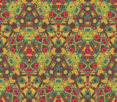 Soyut seamless modeli, arka plan. Renkli şekiller oluşur. Doku ve sanatsal kompozisyonlar için tasarım öğesi olarak yararlı.