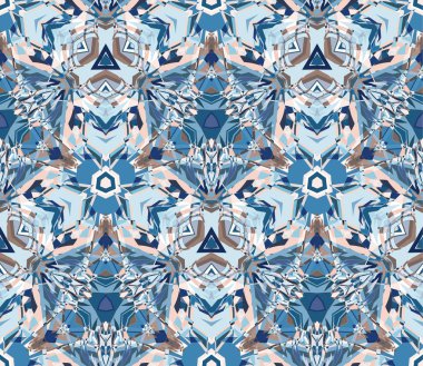 Mavi çiçek seamless modeli. Renk soyut şekiller oluşur. Doku ve sanatsal kompozisyonlar için tasarım öğesi olarak yararlı.