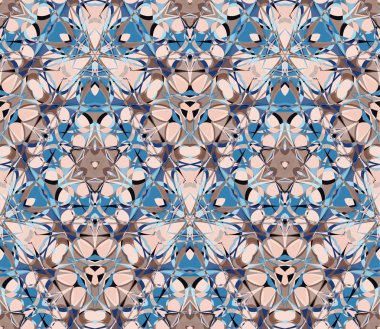 Kaleydoskop seamless modeli. Renk soyut şekiller oluşur. Doku, desen ve sanatsal kompozisyonlar için tasarım öğesi olarak yararlı.