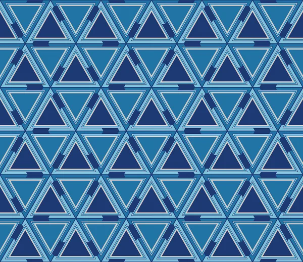 Modello Geometrico Blu Senza Cuciture Composto Triangoli Utile Come Elemento — Vettoriale Stock