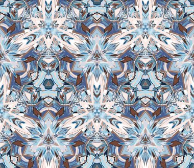 Kaleydoskop seamless modeli. Beyaz arka plan üzerinde bulunan renk soyut şekiller oluşur. Doku ve sanatsal kompozisyonlar için tasarım öğesi olarak yararlı.