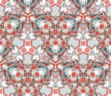 Vintage çiçek seamless modeli, arka plan. Renk soyut şekiller oluşur. Doku ve sanatsal kompozisyonlar için tasarım öğesi olarak yararlı.