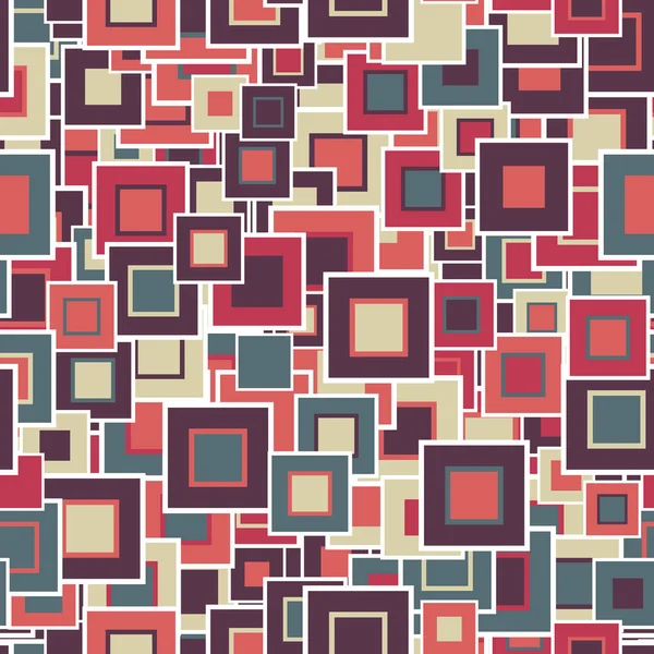 Patrón Geométrico Sin Costura Los Cuadrados Multicolores Diferentes Tamaños Encuentran — Vector de stock