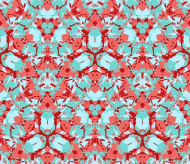 Kaleydoskop seamless modeli, arka plan. Renkli soyut şekiller oluşur. Doku ve sanatsal kompozisyonlar için tasarım öğesi olarak yararlı.