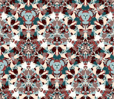 Kaleydoskop seamless modeli, arka plan. Renkli soyut şekiller oluşur. Doku ve sanatsal kompozisyonlar için tasarım öğesi olarak yararlı.