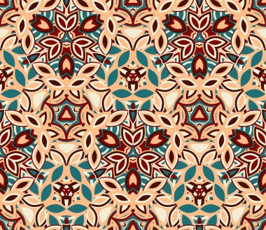 Soyut seamless modeli, arka plan. Renkli geometrik şekiller oluşur. Doku ve sanatsal kompozisyonlar için tasarım öğesi olarak yararlı.