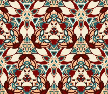 Kusursuz desen. Renkli soyut şekillerden oluşmuş. Doku ve sanatsal kompozisyonlar için tasarım ögesi olarak kullanışlı. 