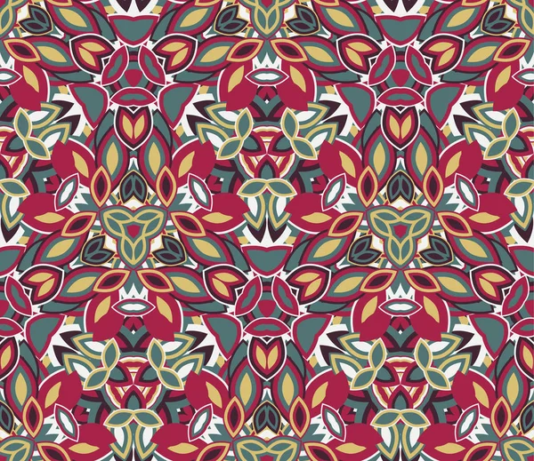 Kaleidoskop Nahtlose Muster Hintergrund Farbenfrohe Abstrakte Formen Nützlich Als Gestaltungselement — Stockvektor