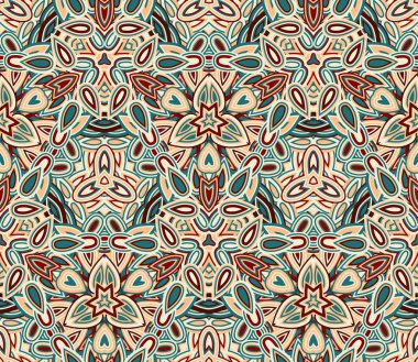 Kaleydoskop seamless modeli, arka plan. Renkli soyut şekiller oluşur. Doku ve sanatsal kompozisyonlar için tasarım öğesi olarak yararlı.