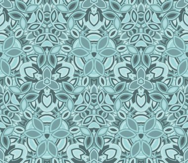 Kaleydoskop kusursuz desen, arka plan. Soyut şekiller. Doku ve sanatsal kompozisyonlar için tasarım ögesi olarak kullanışlı.