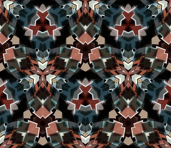 Kaléidoscope Motif Sans Couture Composé Formes Abstraites Utile Comme Élément — Image vectorielle
