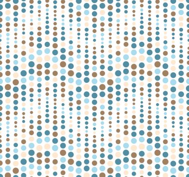 Kusursuz desen, arka plan, doku. Geometrik elementler. Renkli daireler. Puantiyeli. Beyaza. Grafik tasarım ögesi.