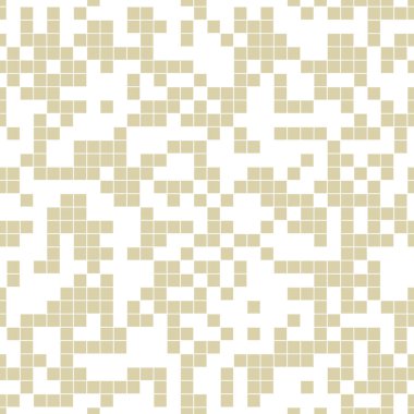 Tek renkli mozaik geometrik dikişsiz desen, beyaz arkaplanda bulunan kopuk karelerden oluşan doku. Grafik tasarım ögesi.