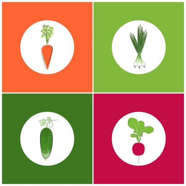 Jogo de ícones de verduras — Vetor de Stock