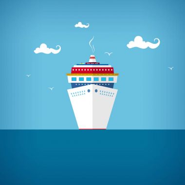 Güneşli bir günde cruise gemi deniz ya da okyanus