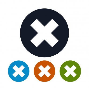 Simge silme işareti, simgesi çapraz işareti