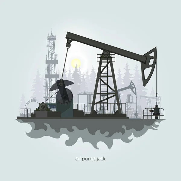 Oil Pump Jack — Stock Vector