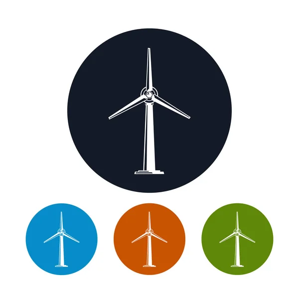 Ícones de turbina eólica — Vetor de Stock