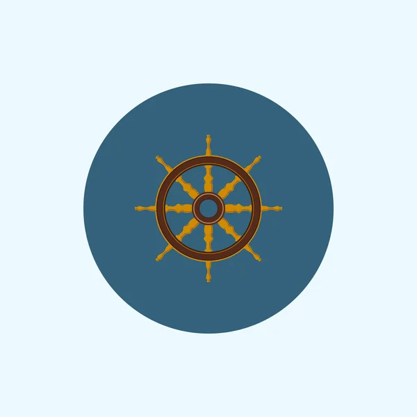 Pictogram met gekleurde schip wiel, vectorillustratie — Stockvector