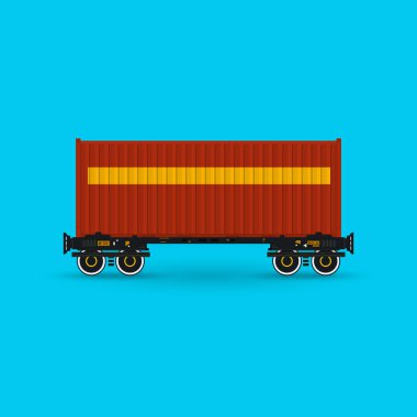 Platform izole kırmızı konteyner ile