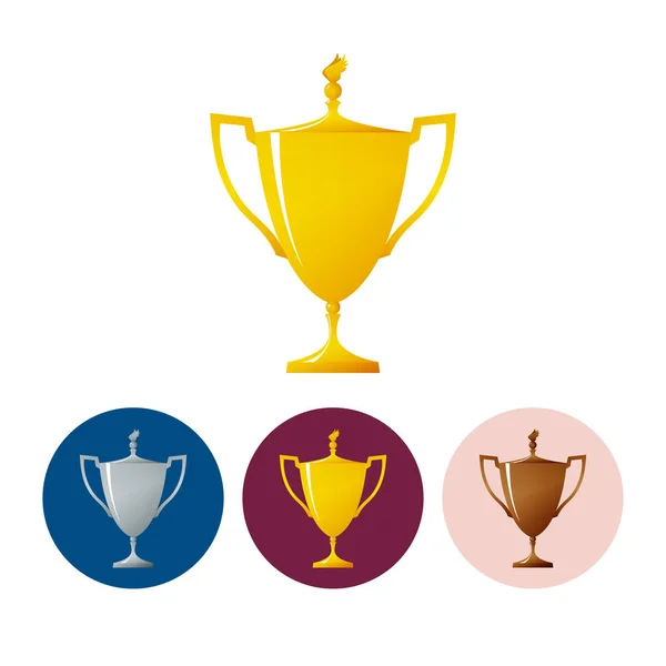 Set icons cups of winner,icon  trophy cup — Stock Vector