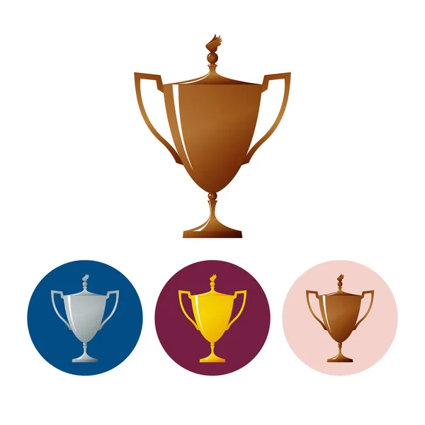 Set icons cups of winner,icon  trophy cup — Stock Vector