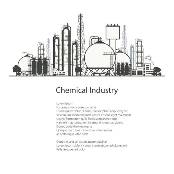 Planta química industrial isolada —  Vetores de Stock