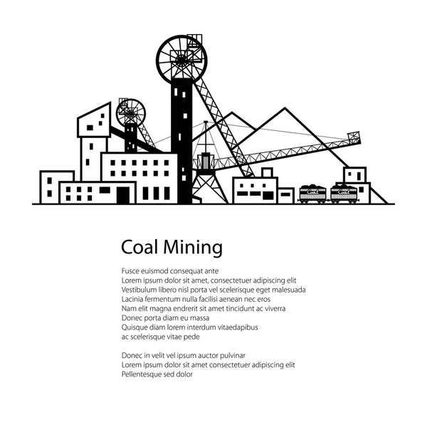 Φυλλάδιο αφίσας βιομηχανία άνθρακα — Διανυσματικό Αρχείο