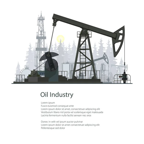 Oil Industry Poster Brochure Design — Stock Vector