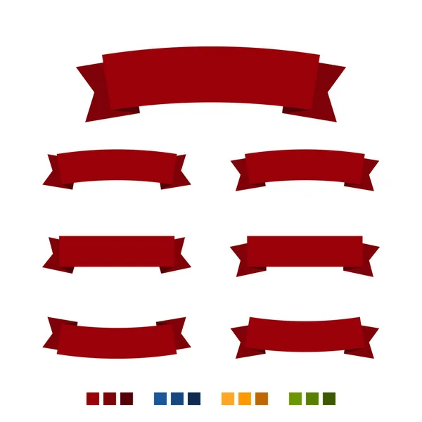 Rote Bänder isoliert auf weißem Hintergrund — Stockvektor