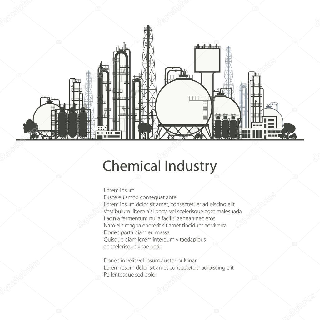 Industrial Chemical Plant Isolated