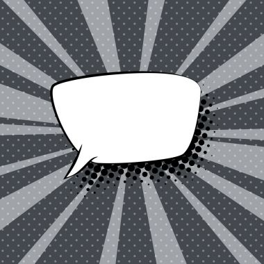 Retro gri arka plan üzerinde konuşma balonu