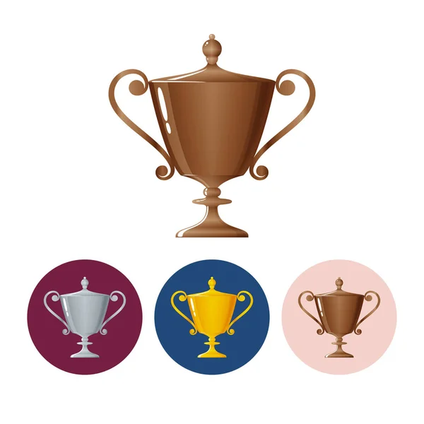 Set icons cups of winner,icon  trophy cup — Stock Vector