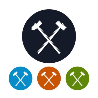 Bir çapraz çekiç ve balyoz simgesi