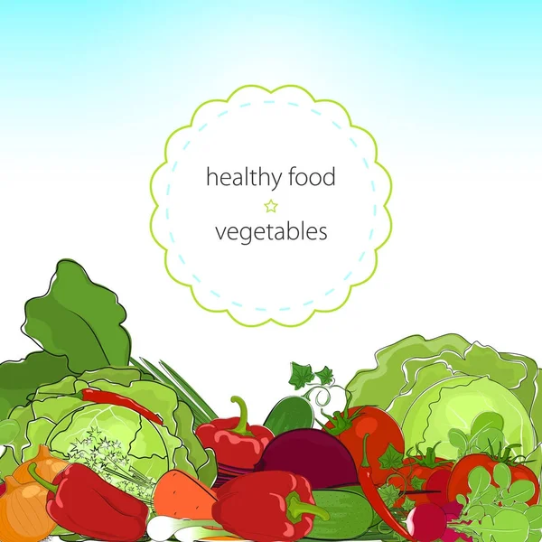 Cibo sano, verdure fresche crude — Vettoriale Stock