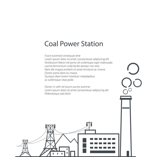 Плакат вугільної електростанції Брошура — стоковий вектор