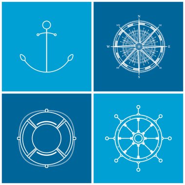 Deniz simgeler, vektör çizim set