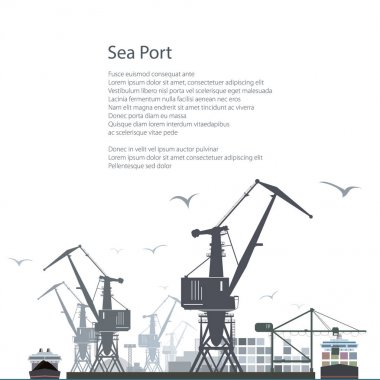 Cargo Sea Port Poster Brochure Design clipart