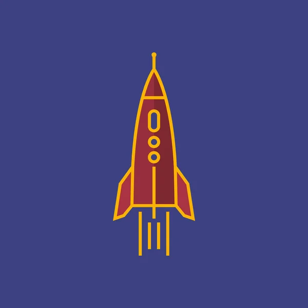 Rakete isoliert auf violettem Hintergrund — Stockvektor