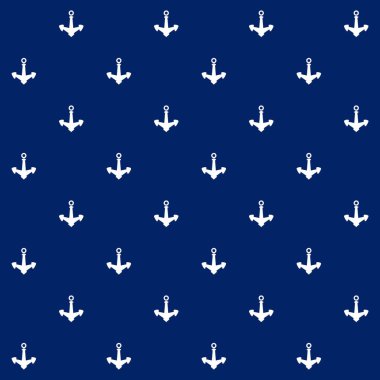 Mavi arka plan, Seamless modeli üzerinde beyaz çapa