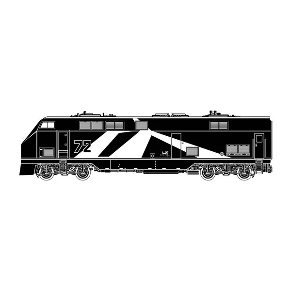 Silhouette locomotiva su sfondo bianco — Vettoriale Stock