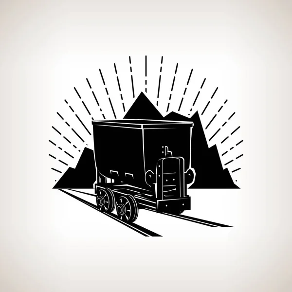剪影煤斗车 — 图库矢量图片