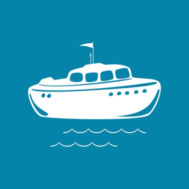 Lifeboat Isolated on Blue clipart