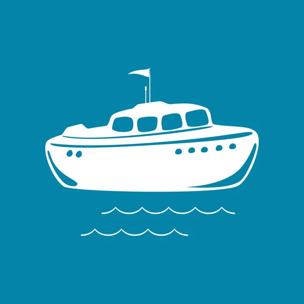 Bateau de sauvetage isolé sur bleu — Image vectorielle