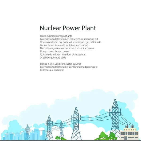 Brochure Electric Power Transmission — Stock Vector