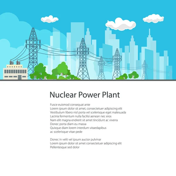 Póster Transmisión de energía eléctrica — Archivo Imágenes Vectoriales